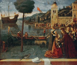 St. Ursula taking leave of her father, c.1500